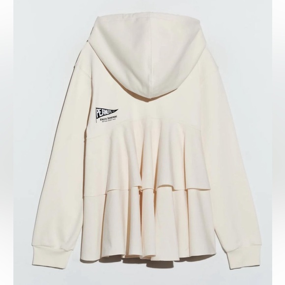 ZARA Peanuts Snoopy Cream Hoodie Sz M - Picture 3 of 13